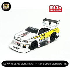 Muscle Machines - 1:64 - LBWK Nissan GT-R R34 Super Silhouette Skyline (White) - Mijo Exclusives