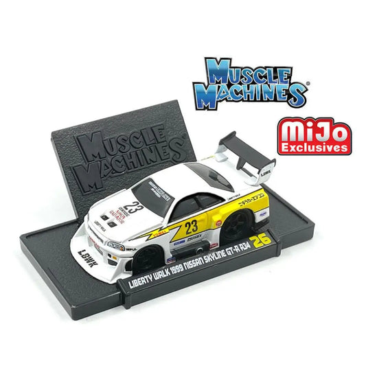 Muscle Machines - 1:64 - LBWK Nissan GT-R R34 Super Silhouette Skyline (White) - Mijo Exclusives
