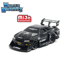 Muscle Machines - 1:64 - LBWK 1999 Nissan Skyline GT-R R34 (Black) Liberty Walk - Mijo Exclusives