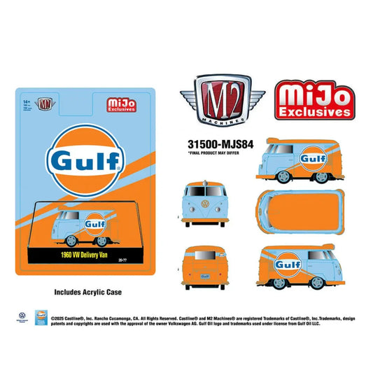 [PRE-ORDER] M2 Machines - 1:64 - 1960 Volkswagen Delivery Van GULF (Blue) - MiJo Exclusives Limited Edition