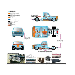 (PRE-ORDER) M2 Machines - 1:64 - Mijo Exclusives Auto-Haulers 1973 Chevrolet C30 Wedge Truck & 1978 Chevrolet Silverado 10 Bedless Gulf Livery - Blue - Limited Edition