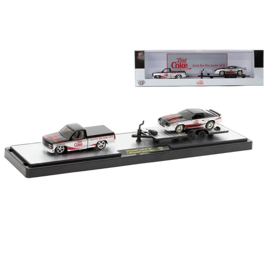 M2 Machines - 1:64 - 1992 Chevrolet C1500 SS 454 & 1985 Chevrolet Camaro IROC-Z - Auto-Haulers Coca-Cola Release TW26