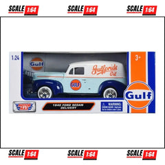 Motormax - 1:24 - 1940 Ford Sedan Delivery - Light Blue/White - Gulf