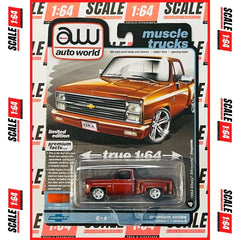 Auto World - 1:64 - 1983 Chevy Silverado Stepside (Custom Dark Tangerine Metallic)