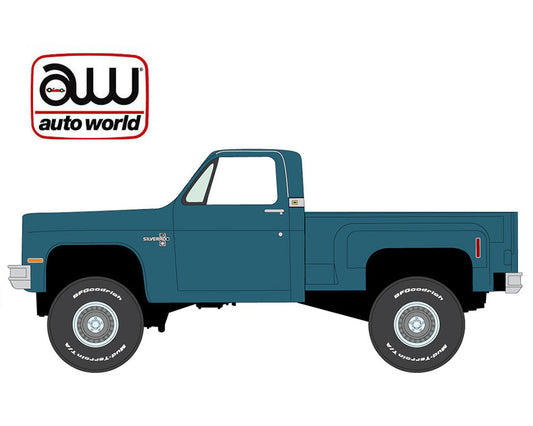 Auto World - 1:64 - 1981 Chevrolet Silverado Stepside 10 4×4 - MediumBlue - Limited Edition