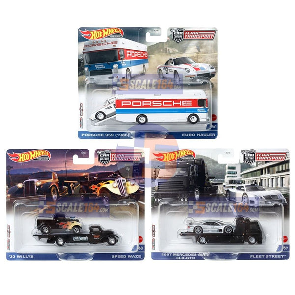 Hot Wheels - 1:64 - 2023 Team Transport W Case (Mix 4) - Set Hot Wheels - 1:64 - 2023 Team Transport W Case (Mix 4) - Set
