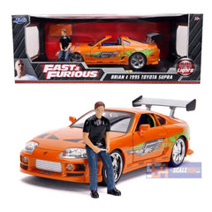 Jada - 1:18 - 1995 Toyota Supra with Brian figure and Working Lights - Fast & Furious