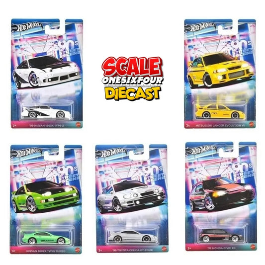 (PRE-ORDER) Hot Wheels - 1:64 - 90s Street Scene - Themed Automotive (Set of 5)