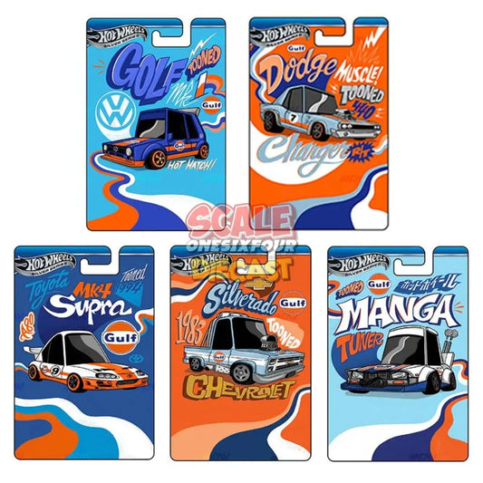 (PRE-ORDER) Hot Wheels - 1:64 - Tooned Gulf - Themed Automotive (Set of 5)