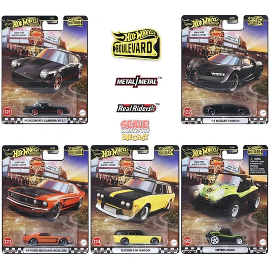 (PRE-ORDER) Hot Wheels - 1:64 - Boulevard Series 2025 Mix 2 - Set of 5 (#121-#125)