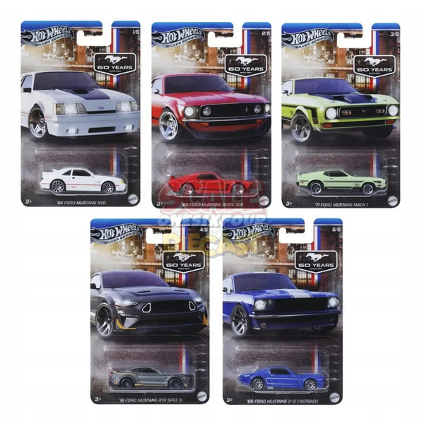 Hot Wheels フォード・マスタング 60周年記念セット Hot Wheels 60th Anniversary Ford Mustangs 1 Full Set 1-5