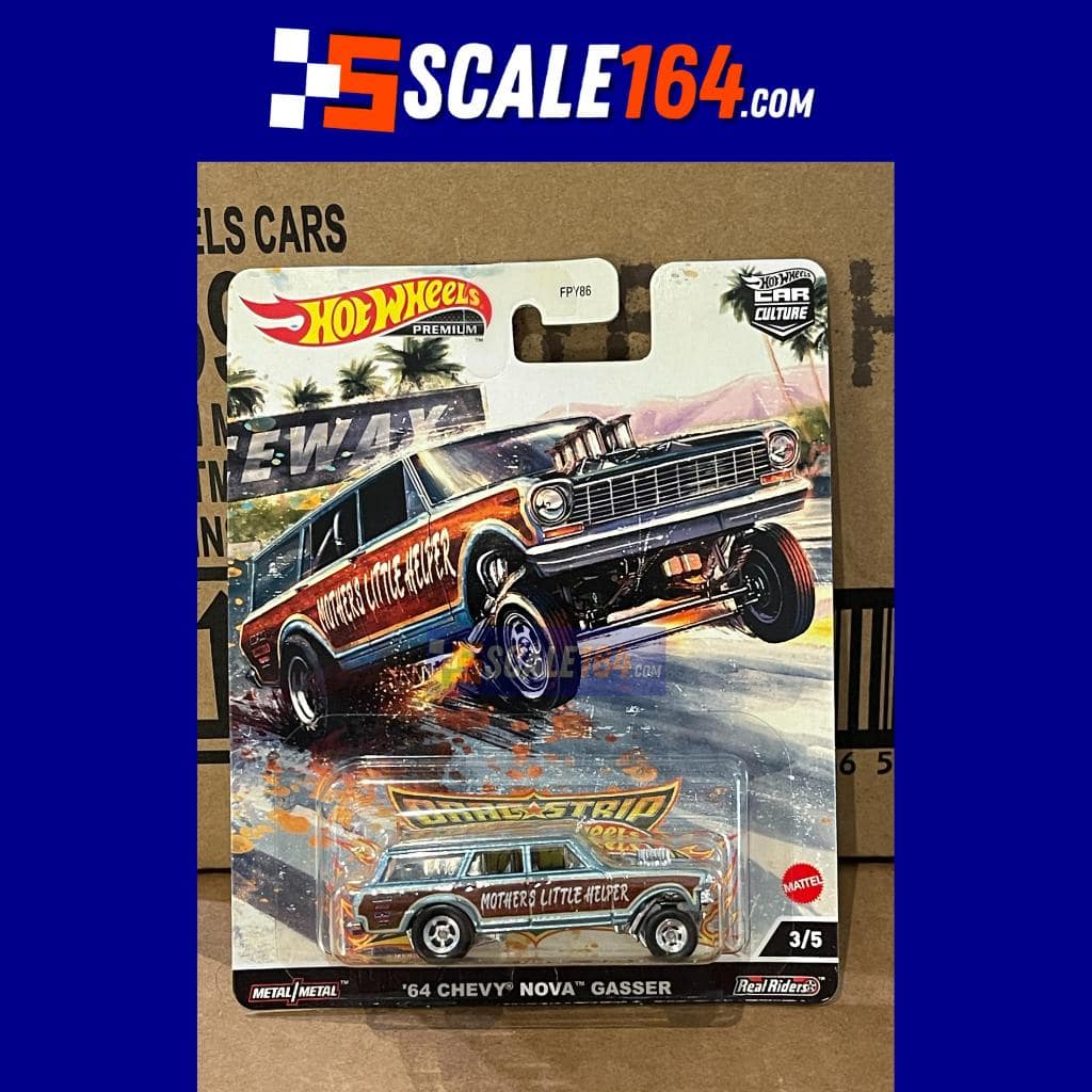 Hot Wheels - 1:64 - '64 Chevy Nova Gasser - Car Culture 2022 R Case - Release 8 - Dragstrip Demons