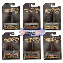 Hot Wheels - 1:64 - Pearl & Chrome 2023 (55th Anniversary Black & Yellow Series) - Mix 1 (Set of 6)