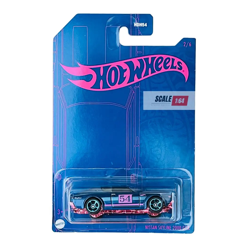 Hot Wheels - 1:64 - Nissan Skyline 2000 GT-R - Pearl & Chrome 2022 (54th Anniversary Blue & Pink Series) - Mix 2