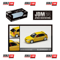 (PRE-ORDER) Hobby Japan - 1:64 - JDM64 Honda CIVIC TYPE R (EK9) - Sunlight Yellow