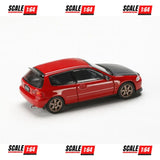 (PRE-ORDER) Hobby Japan - 1:64 - JDM64 Honda CIVIC (EG6) SIR-Ⅱ JDM Style - Milano Red w/ Carbon Hood