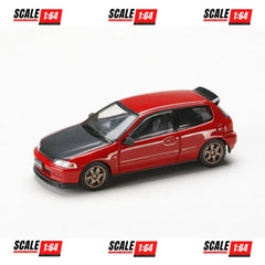 (PRE-ORDER) Hobby Japan - 1:64 - JDM64 Honda CIVIC (EG6) SIR-Ⅱ JDM Style - Milano Red w/ Carbon Hood