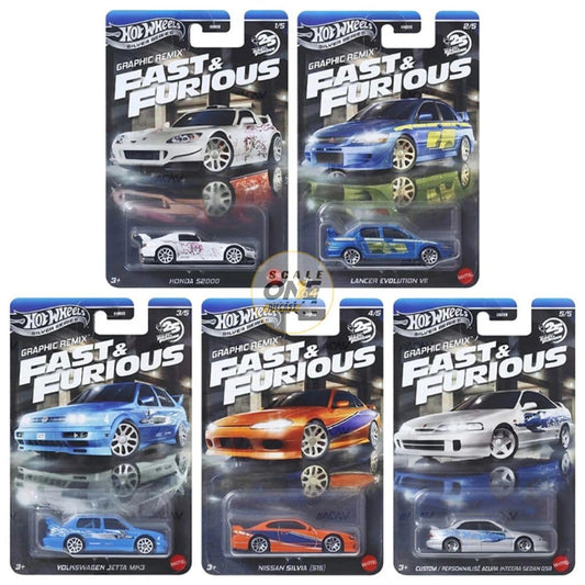 (PRE-ORDER) Hot Wheels - 1:64 - Fast & Furious Series - Graphic Remix (Set of 5)