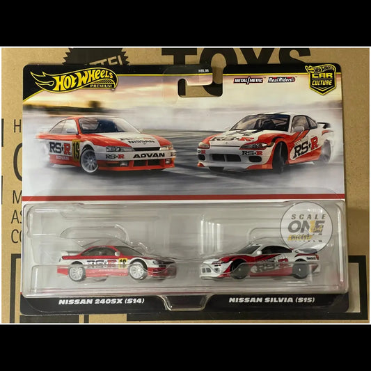 Hot Wheels - 1:64 - Nissan 240SX (S14) / Nissan Silvia (S15) (Nissan Silvia) - Car Culture 2-Pack - 2024 Mix 3