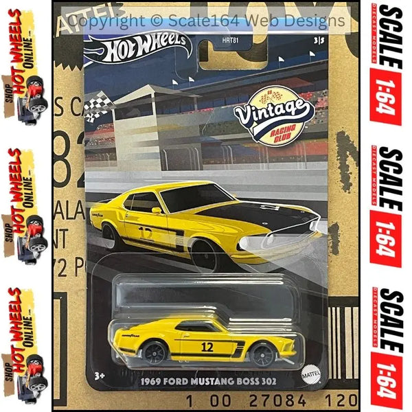 Hot Wheels 1 64 1969 Ford Mustang Boss 302 Vintage Racing Club 2 Scale164