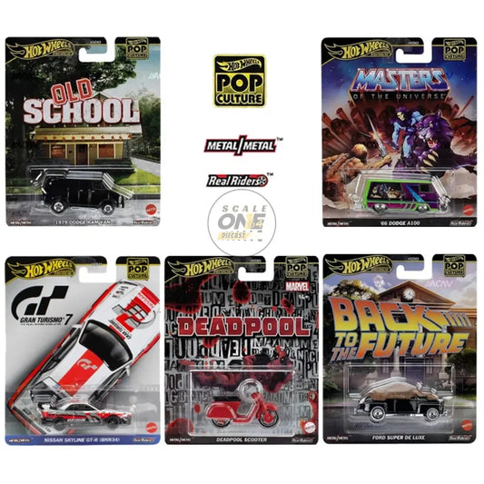 Hot Wheels - 1:64 - Pop Culture 2025 J Case - Mix 3 (Set Of 5)