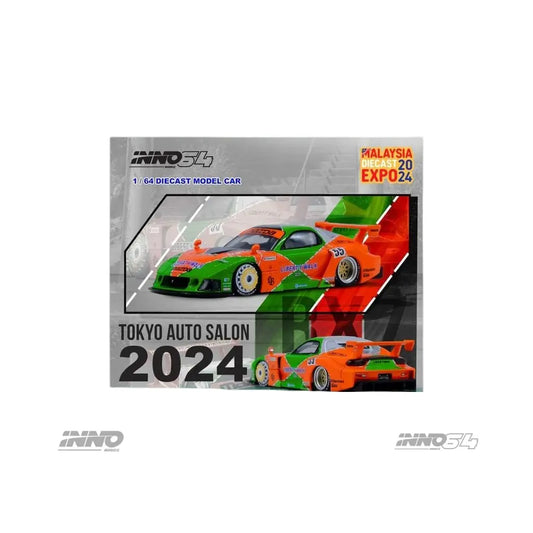 INNO64 - 1:64 - LBWK RX7 (FD3S) LB-SUPER SILHOUETTE - Orange/Green (MDX 2024 - MALAYSIA DIECAST EXPO EXCLUSIVE)