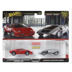 (PRE-ORDER) Hot Wheels - 1:64 - Lamborghini Countach LP5000 QV / Lancia Stratos Zero (Marcello Gandini) - Car Culture 2-Pack - 2025 Mix 2