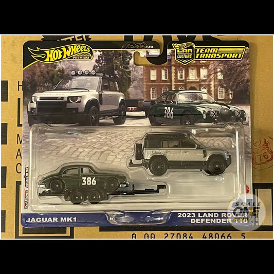 Hot Wheels - 1:64 - Jaguar MK1 / 2023 Land Rover Defender 110 - 2025 Team Transport E Case (Mix 1)