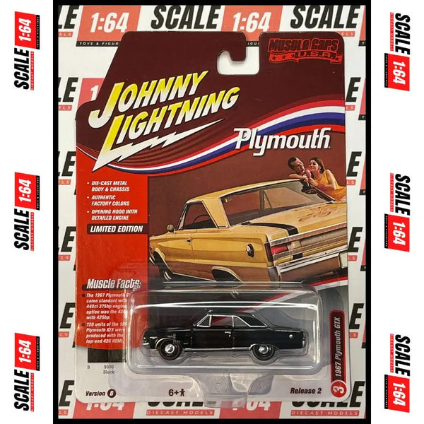 Johnny Lightning - 1:64 - 1967 Plymouth GTX - Gloss Black - Muscle Car –  Scale164