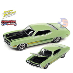 Johnny Lightning - 1:64 - 1971 Ford Torino Cobra - Grabber Lime - (MCACN)