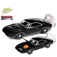 Johnny Lightning - 1:64 - 1969 Dodge Charger Daytona  - Gloss Black - (MCACN)