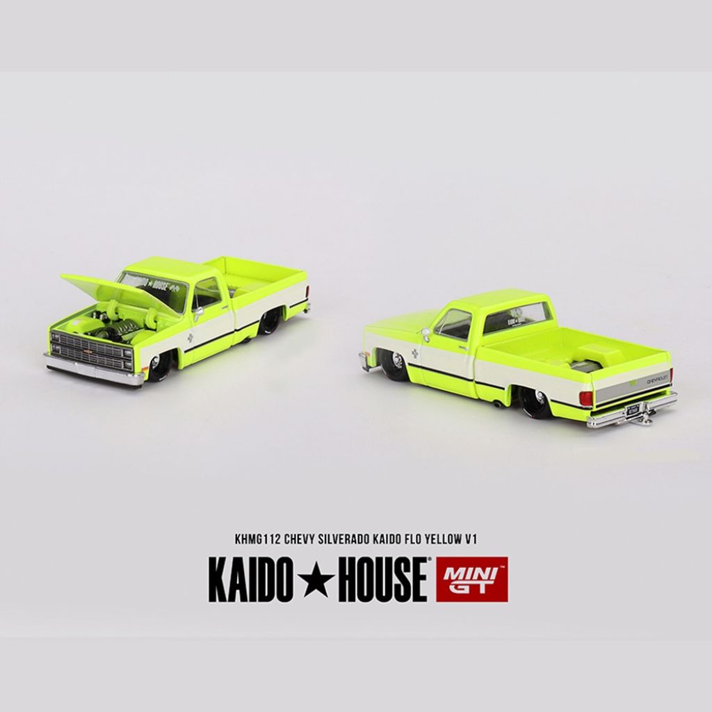 *PRE-ORDER* Kaido House - 1:64 - Chevrolet Silverado - KAIDO Flo V1 - Yellow Chrome