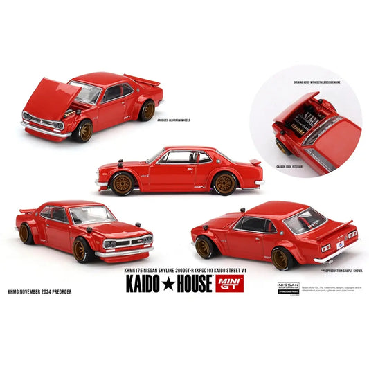 [PRE-ORDER] Kaido House - 1:64 - Nissan Skyline 2000GT-R (KPGC10) Kaido Street V1 - Red