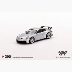 Mini GT - 1:64 - Porsche 911 (992) GT3 (GT Silver Metallic) - MiJo Exclusives