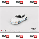 Mini GT - 1:64 - Porsche 911 Carrera RS 2.7 Grand Prix - White with Blue Livery - MiJo Exclusives