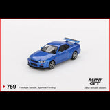 (PRE-ORDER) Mini GT - 1:64 - Nissan Skyline GT-R (R34) V-Spec - Bayside Blue