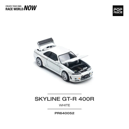 (PRE-ORDER) Pop Race - 1:64 - NISSAN GT-R R33 NISMO 400R WHITE