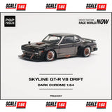 (PRE-ORDER) Pop Race - 1:64 - Skyline GT-R V8 Drift (HAKOSUKA) Dark Chrome