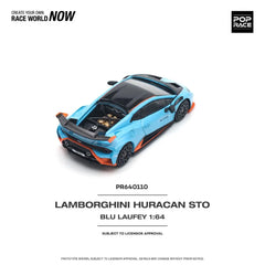 Pop Race - 1:64 - Lamborghini Huracan STO - Blu Laufey/Arancio Xanto