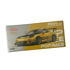 Pop Race - 1:64 - MAZDA RX-7 (FD3S) RE-AMEMIYA WIDEBODY YELLOW