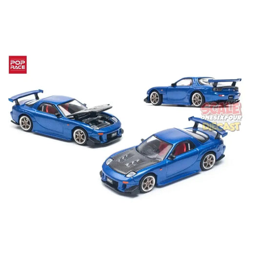 Pop Race - 1:64 - Mazda RX-7 (FD3S) RE-AMEMIYA WIDEBODY METALLIC BLUE