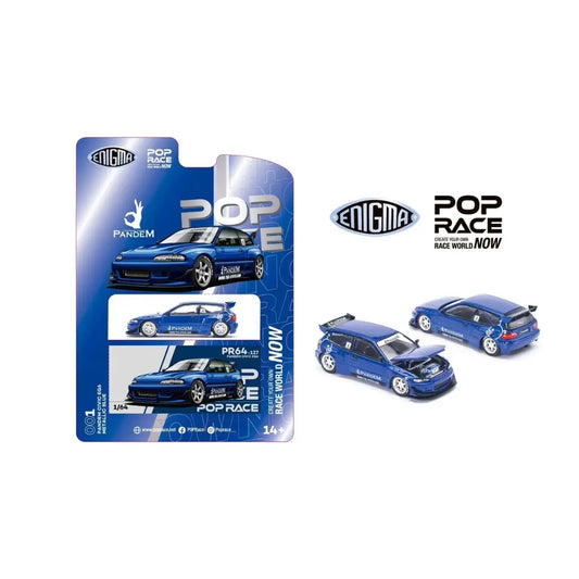 Pop Race x Enigma - 1:64 - Pandem Civic EG6 V1.5 (Metallic Blue)