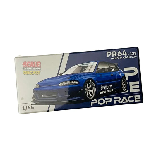 Pop Race - 1:64 - Pandem Civic EG6 v1.5 Metallic Blue