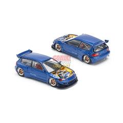 [PRE-ORDER] Pop Race - 1:64 - PANDEM CIVIC EG6 METALLIC BLUE WITH OPEN HOOD