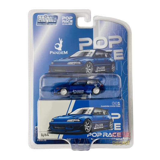 Pop Race x Enigma - 1:64 - Pandem Civic EG6 V1.5 (Metallic Blue)