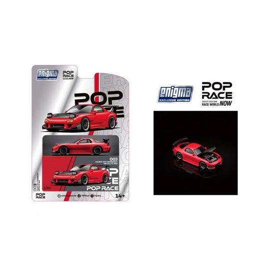 Pop Race x Enigma - 1:64 - Mazda RX-7 (FD35) Widebody (Metallic Red)