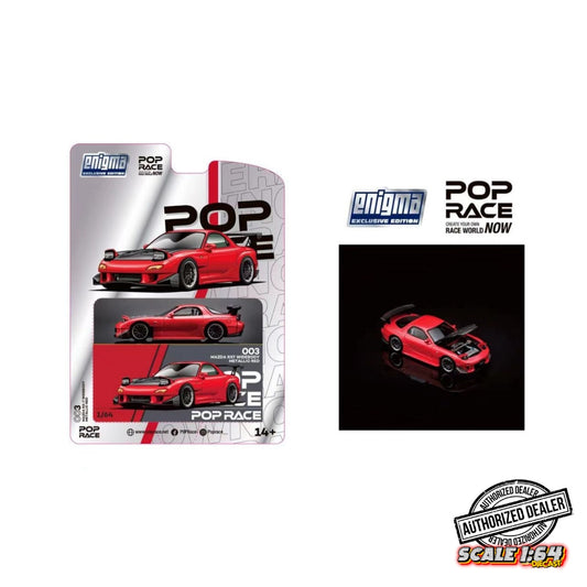 [PRE-ORDER] Pop Race x Enigma - 1:64 - Mazda RX-7 (FD35) Widebody (Metallic Red)