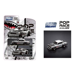 (PRE-ORDER) Pop Race x Enigma - 1:64 - Skyline GT-R V8 Drift (HAKOSUKA) - Metallic Silver