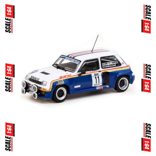 *PRE-ORDER* Tarmac Works - 1:64 - Renault 5 Turbo #11 Costa Brava Rally 1985 - White/Blue - Hobby64