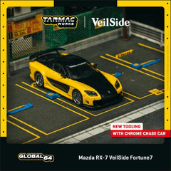 (PRE-ORDER) Tarmac Works - 1:64 - Mazda RX-7 VeilSide Fortune7- Yellow - MiJo Exclusives Limited Edition (Global64)